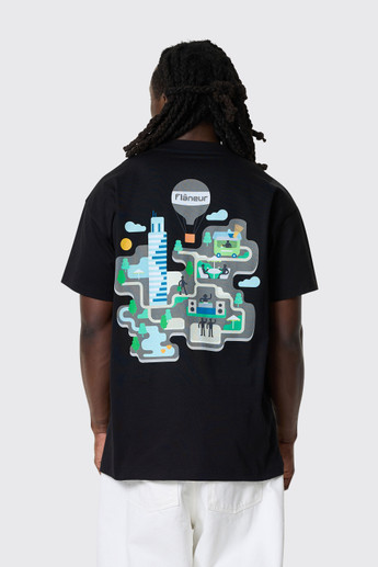 Flaneur Festival Map T-Shirt Black