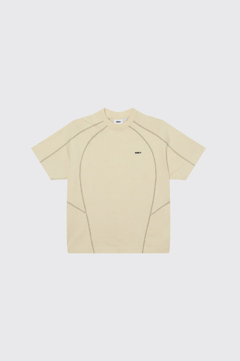 OBEY Contrast Stitch Tee 131080381 SBR Silver Birch/White