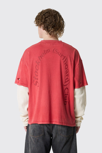 Stockholm Surfboard Club Back Logo Layered T-shirt U1000268 Signature Red