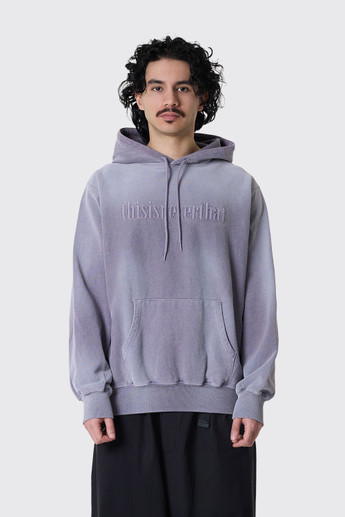 thisisneverthat Overdyed Embroidery Hoodie TN261TSWHO04 Faded Purple
