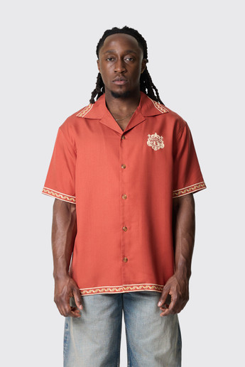 Drôle de Monsieur Chemise Brodee Danseurs K-SH228-CLY001 BR Brick