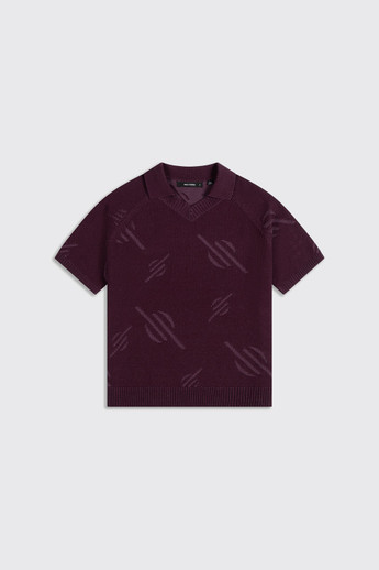 Daily Paper Monogram Polo Knit 2610038 Potent Purple