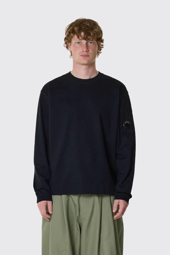 C.P. Company 30/2 Mercerized Jersey Twisted LS  21CMTS100A-110580W 999 Black