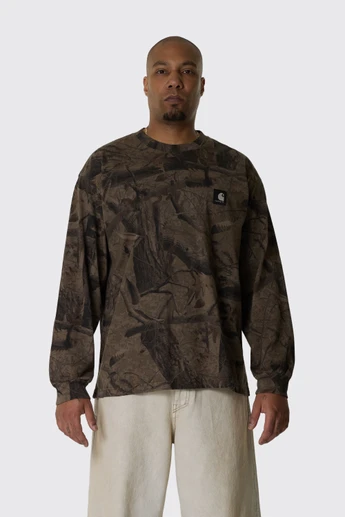 Carhartt WIP L/S Feather Tree T-Shirt I037173 3ZQ.GD Khaki/Shungite