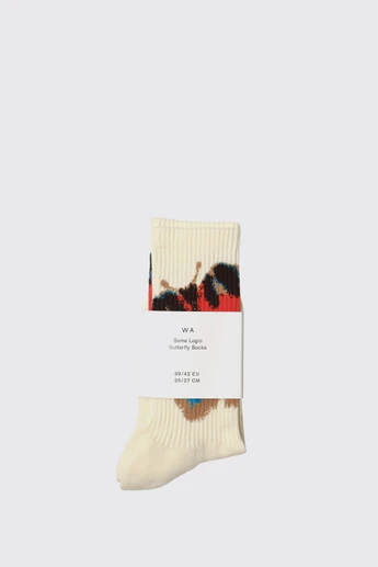 Wild Animals Butterfly Socks Butterfly Ecru
