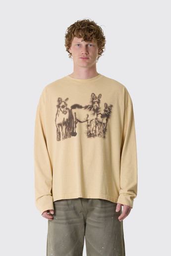 Wild Animals 3 Donkeys Longsleeve 3 Donkeys Beige