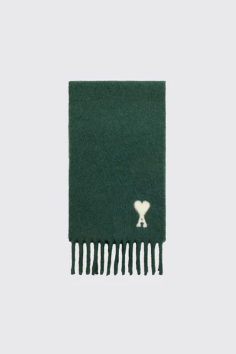 AMI Paris Paris Quota Alpaga Wool Scarf USF673.AW0004 312 Vert Bouteille