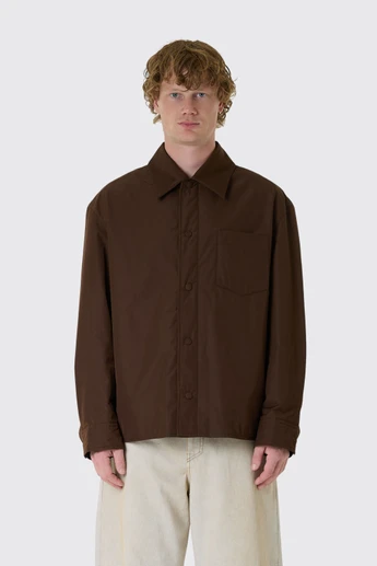 AMI Paris Paris Padded de Coeur Overshirt HJK829.PL0117 2221 Marron Chocolat
