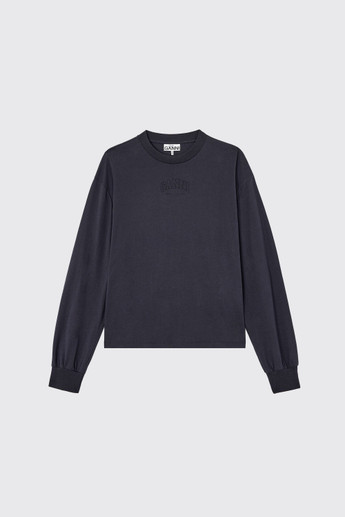 GANNI Essential Basic Cotton Long Sleeve A1050068 252 Phantom