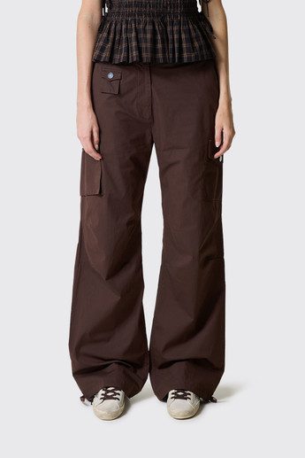 GANNI Stretch Cotton Pocket Cargo Pants A1080164 979 Chicory Coffee