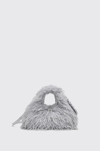 GANNI Hobo Mini Feather C1040044 Quit Gray ZXP