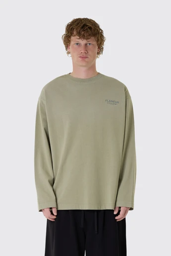 FLÂNEUR Sound & Design Studio Member Long Sleeve FTSH263 825 Washed Green