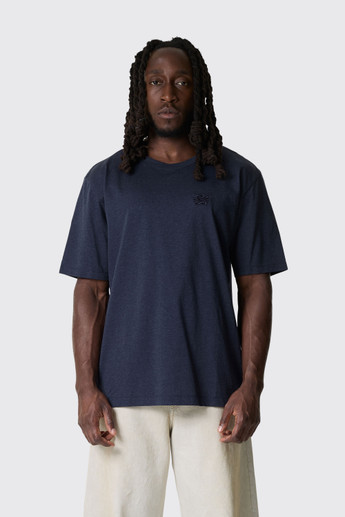 Filling Pieces T-Shirt Embroidered Knot Melange 422620500397 150 Navy