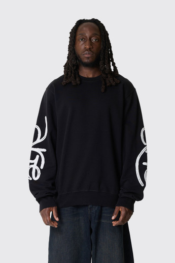 Arte Antwerp Sleeve Embroidery Crewneck AW26-138C 1 Black