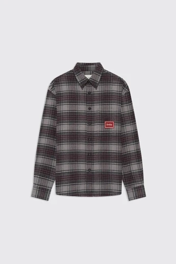 Drôle de Monsieur Boxy Flanel Checked Shirt M-SH271-CO333 DGR Dark Grey