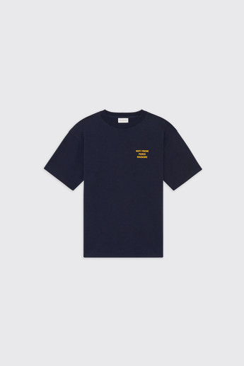 Drôle de Monsieur Bold Slogan T-Shirt M-TS203-CO002 NY Navy