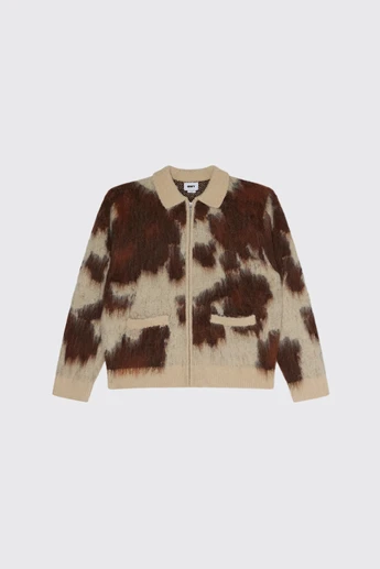 OBEY Cow Pattern Zip Sweater 151010050 COW Cow Multi