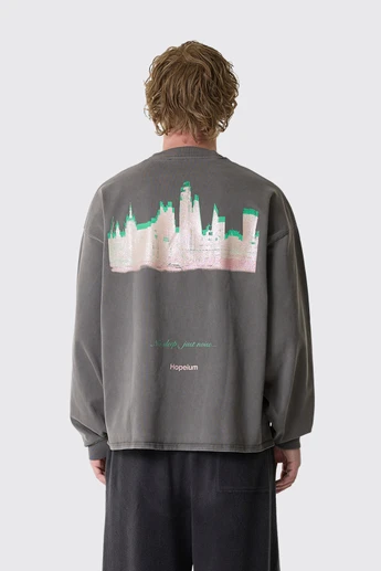 Hopeium No Sleep Just Noise LS Tee 20262050501 955 Washed Grey