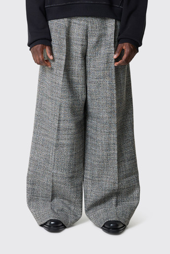 ERL Unisex Tweed Pants Woven ERL13P011 1 Black White