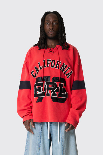 ERL Unisex Red Hockey Sweatshirt Knit ERL13T013 1 Red