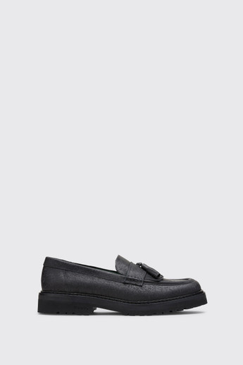 Vinny's Richee Tassel Loafer Black Nubuck