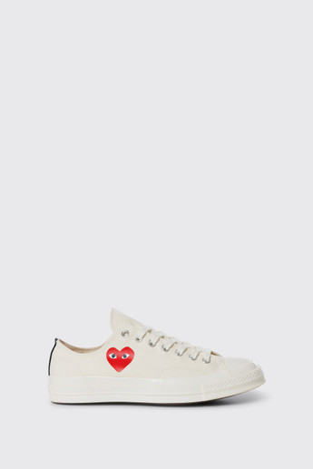 Comme des Garçons PLAY Converse Small Red Heart LT White