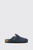 Birkenstock Boston Shearling Suede Leather Narrow Fur New Navy