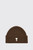 AMI Paris Paris Quota Beanie With Ami de Coeur UBO005.KN0135 A362 Marron Chocolate/Ecru
