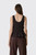GANNI Yarn Dyed Check Smocked Tie String Top A1040421 ZX8 Cappuccino