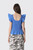GANNI Stretch Cotton Angel Sleeve Smocked Top A1040422 591 Marina