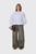 GANNI Compact Poplin Gathered Peplum Blouse A1040500 Bright White 151