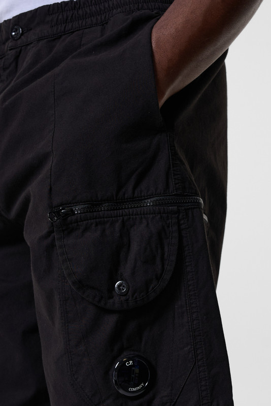 C.P. Company Microreps Boxy Cargo Lens Pants Black - Calico Club
