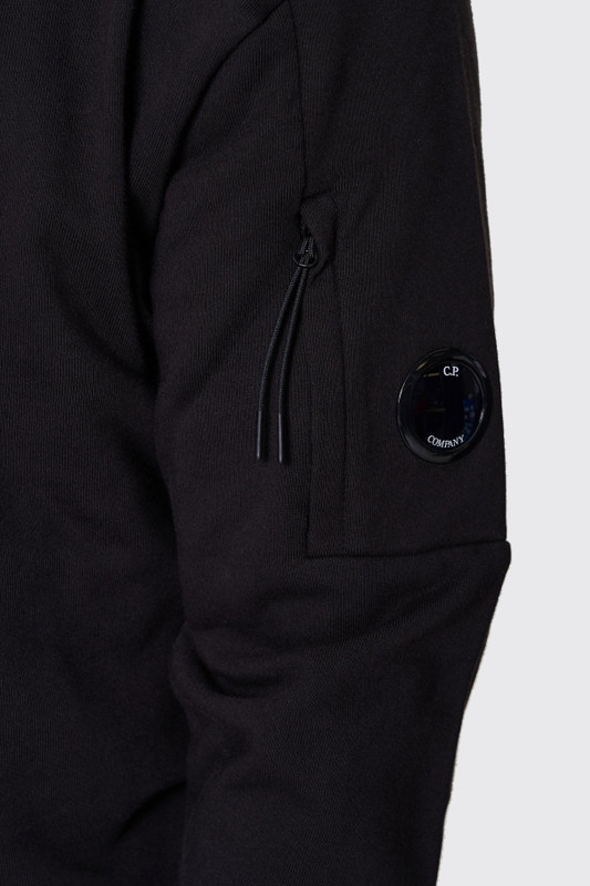 C.P. Company Diagonal Raised Fleece Crew Neck Lens Black