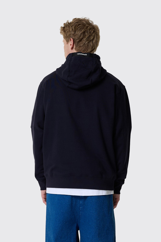 C.P. Company Diagonal Raised Fleece Hooded Sweat Total Eclipse