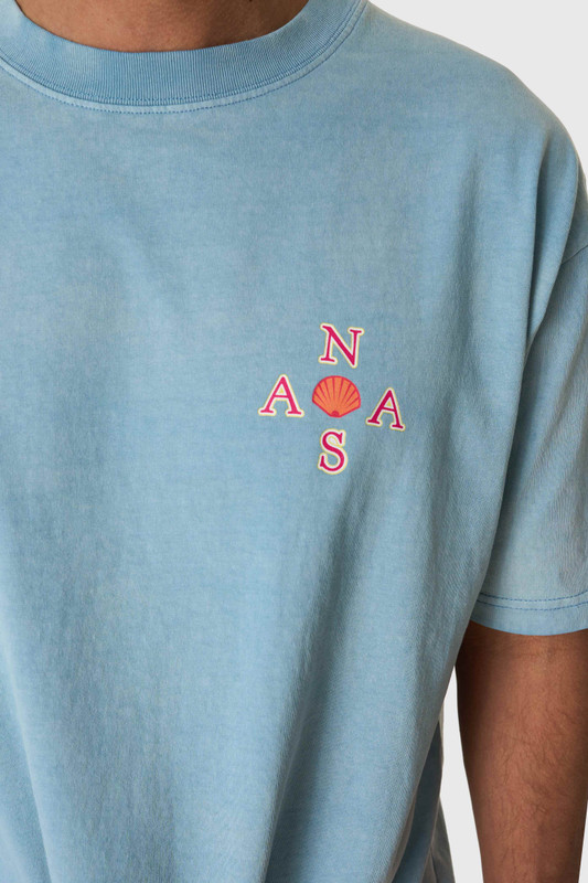 NASA Surfboard Tee Washed Blue