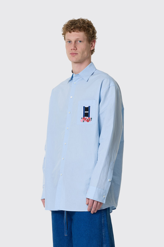 JW Anderson Window Embroidery Shirt Light Blue