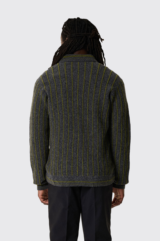 NN.07 Darren Polo Cardigan 6683 915 Medium Grey Melange - Calico Club