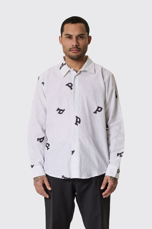 トップス POP TRADING COMPANY striped shirt Striped Logo Shirt – Premier
