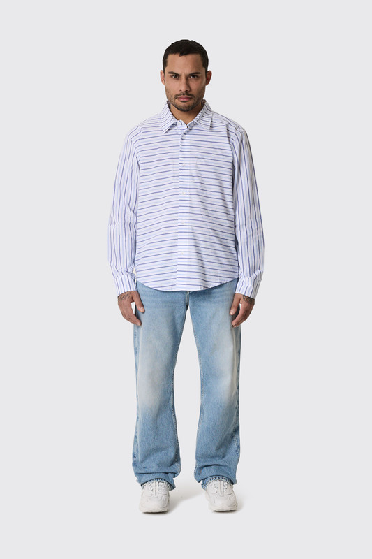 トップス POP TRADING COMPANY striped shirt Striped Logo Shirt – Premier