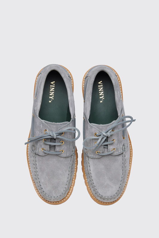 Vinny's Aztec Boat Shoe Grey Suede