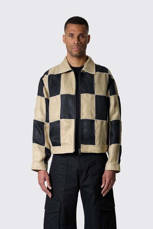 Andersson Bell Patchwork Zip-Up Jacket Black/Beige - Calico Club
