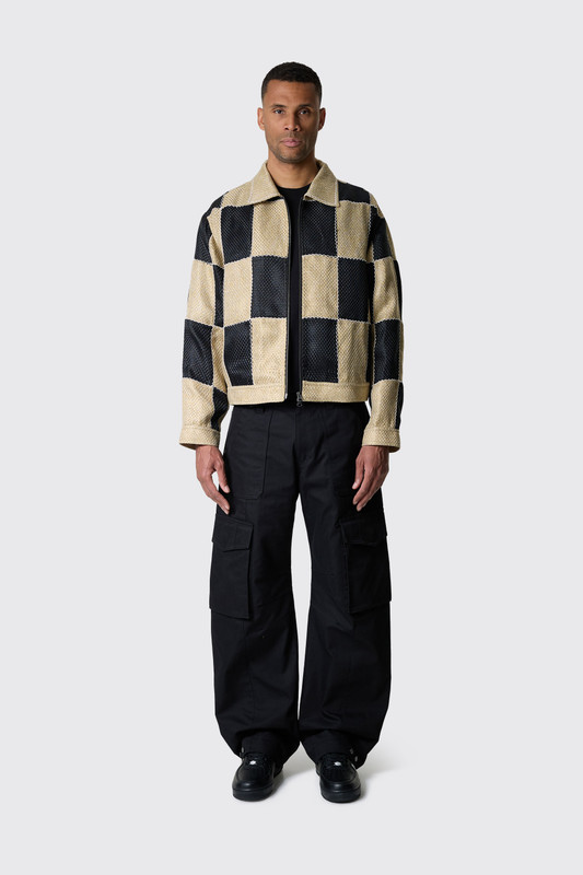 Andersson Bell Patchwork Zip-Up Jacket Black/Beige - Calico Club