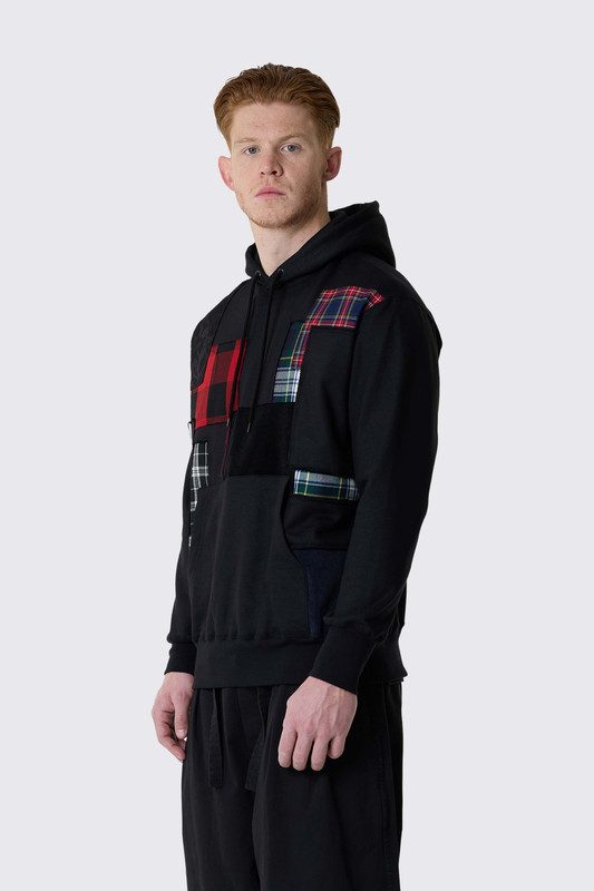 パーカー・フーディ Junya Watanabe JUNYA WATANABE MAN X FLAP SWEATSHIRT Junya Watanabe MAN Patchwork Hoodie Black x Mix - Calico Club