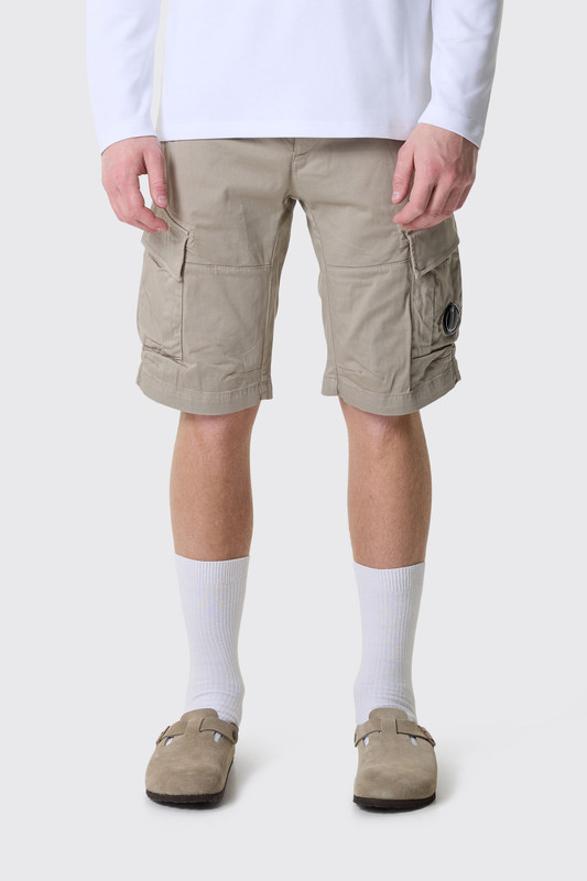 C.P. Company Sateen Stretch Cargo Shorts Vintage Khaki
