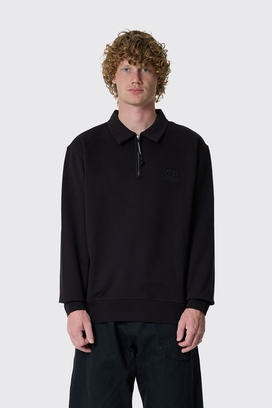 C.P. Company Sweatshirts Polo Collar Black