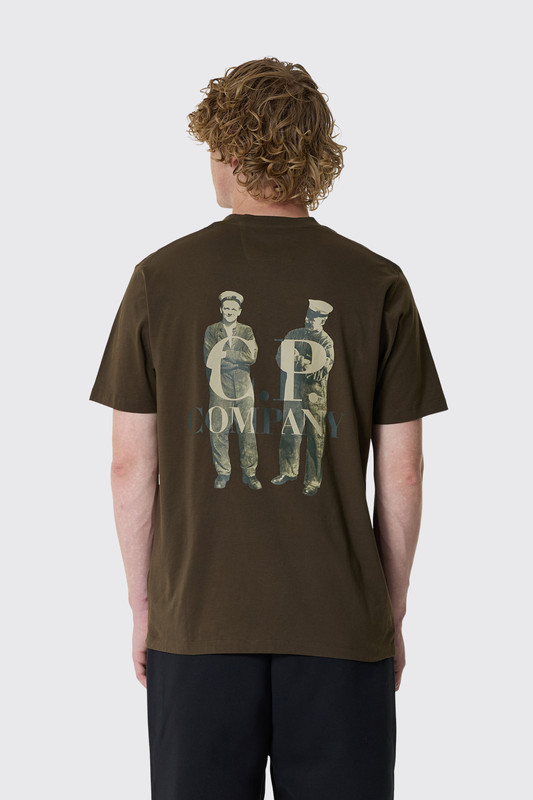 C.P. Company T-Shirts Short Sleeve in Jersey 30/1 Ivy Green 