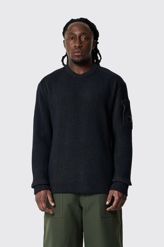 C.P. Company Knitwear Crew Neck in Fleece Knit Capers