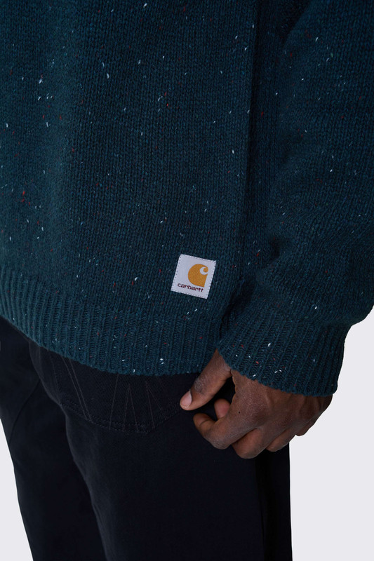 Carhartt WIP Anglistic Sweater 3ARXX Deep lagoon