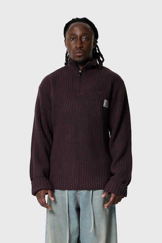 Carhartt WIP Detroit Half Zip Sweater 33HXX Palisander