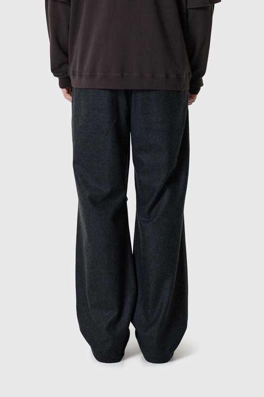 DARKPARK Jordan Wool Relax Fit Trousers Dark Grey Melange